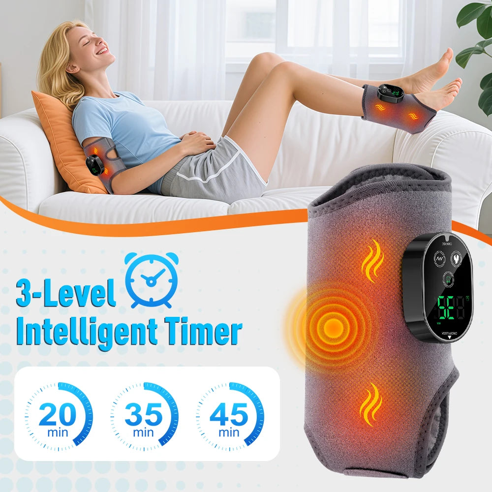 Electric Ankle Massager Hot Compress Vibration Ankle & Wrist Massage Wrap for Joint Protection Ankle Support Brace Wristband Healthy supplements