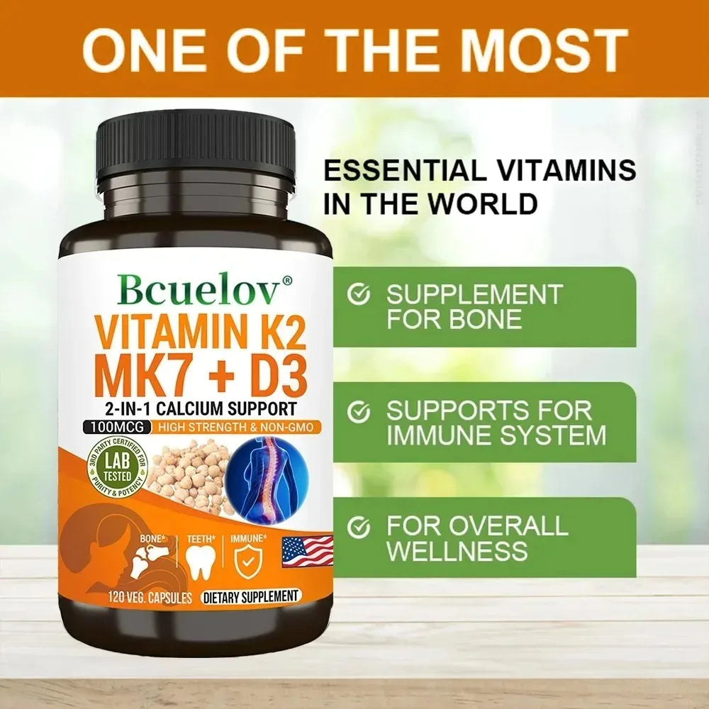 Natural Vitamin D3 K2 Softgels for Heart, Joint and Bone Health, D3 K2 Multivitamin Supplement Healthy supplements