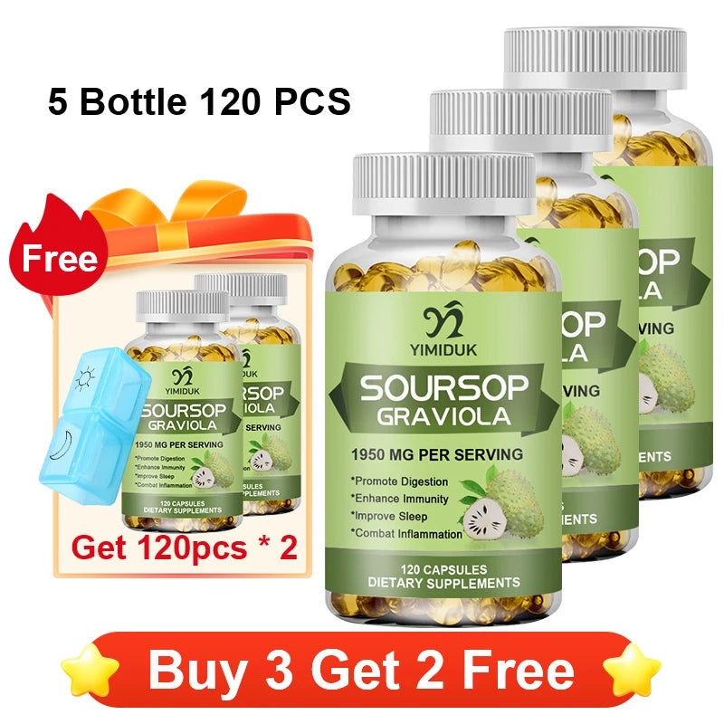 YIMIDUK Graviola Soursop Supplement, Supports Immune Health, Digestive Comfort, Sleep Quality & Overall Body Wellness Daily Healthy supplements