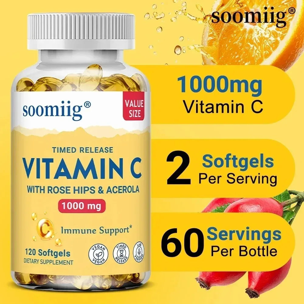 Vitamin C Capsules 1000mg - Immune System and Collagen Booster, Skin Health, Anti-aging Antioxidant Supplements Healthy supplements