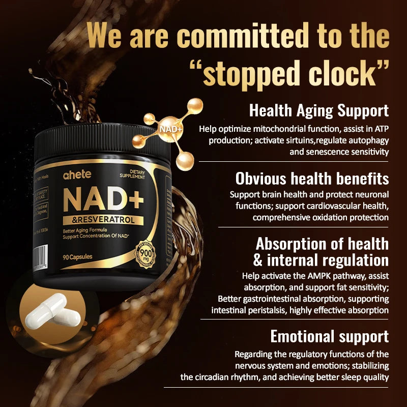 Nad + Resveratrol Supplement - Hypoallergenic, Easy To Swallow MNM For Energy & Overall Wellness. Healthy supplements