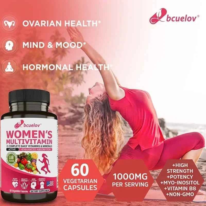 Women's Multivitamin - Overall Health and Immune Support, Bone, Heart, Muscle, Skin Health, Vitamins A, D, C, E, K, B1, B2, B12