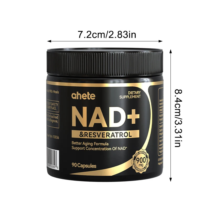 Nad + Resveratrol Supplement - Hypoallergenic, Easy To Swallow MNM For Energy & Overall Wellness. Healthy supplements