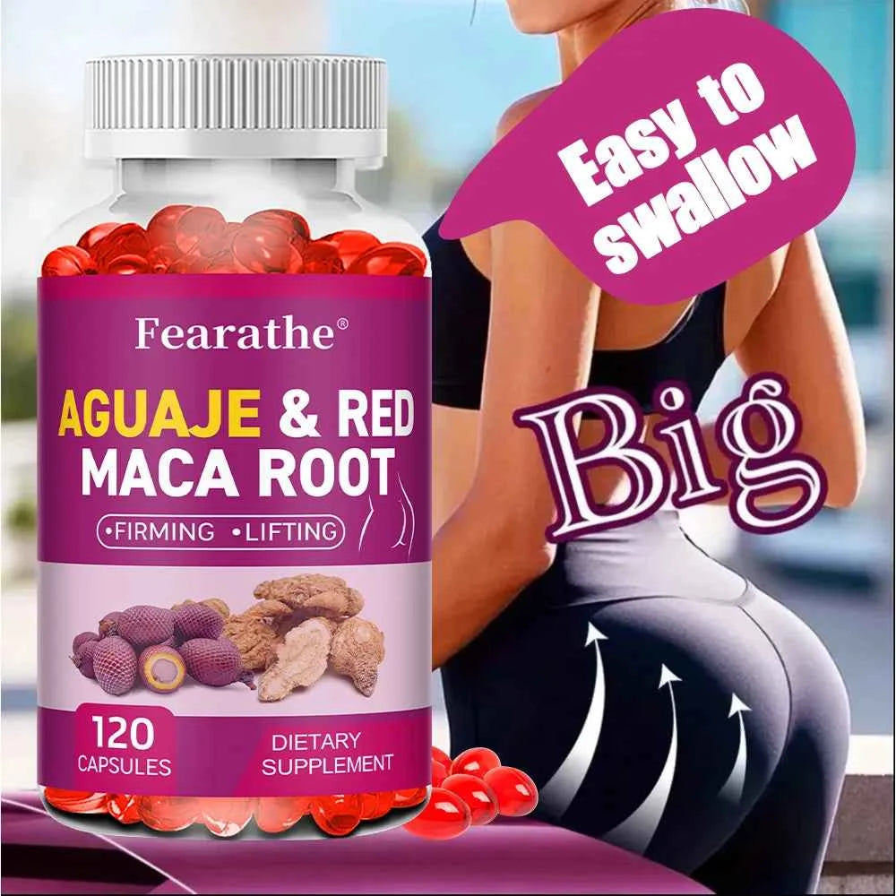 Organic Aguaje with Red Maca Root Extract Supports Full & Firming Buttocks and Immune Health 120 Capsules