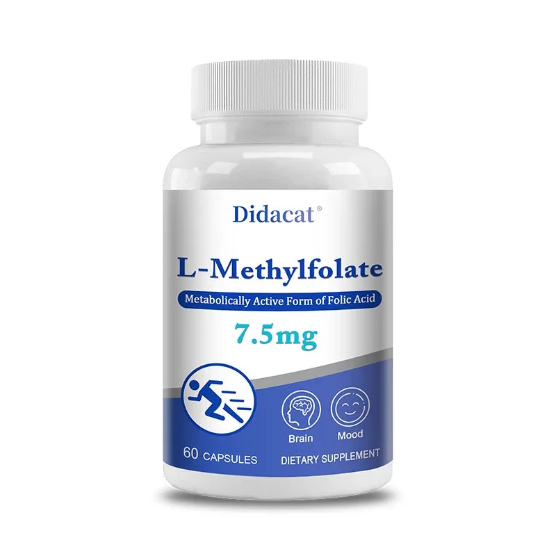 L-Methylfolate 7.5 Mg - L Methyl Folate, Methylfolate Supplement Capsules for Women & Men, Promote Brain Health, Focus, Calm Healthy supplements