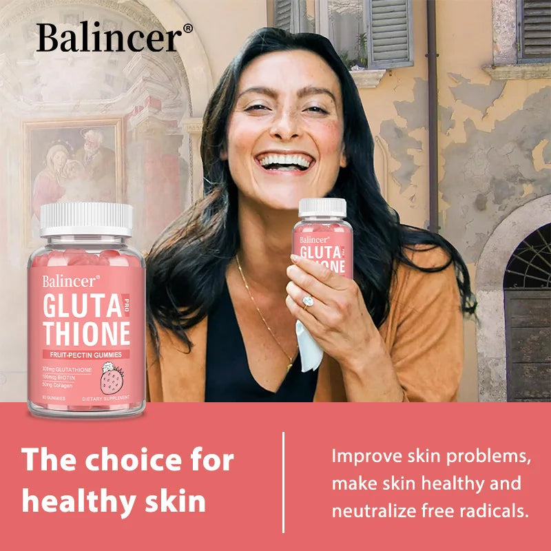 Glutathione Collagen Gummies, Brightening and Anti-aging, Supports Hair, Skin and Nail Health, Glutathione Supplement for Aldult Healthy supplements