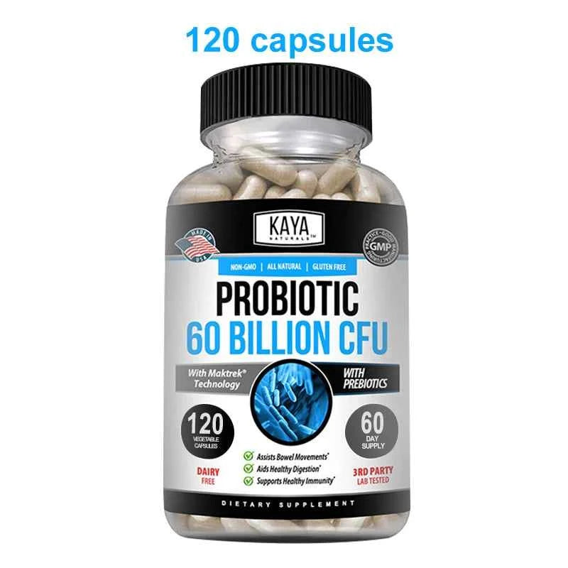 Probiotic 60 Billion CFU - Probiotics for Women and Men, Gut Health & Immune Support Supplement, Provides Digestive Support