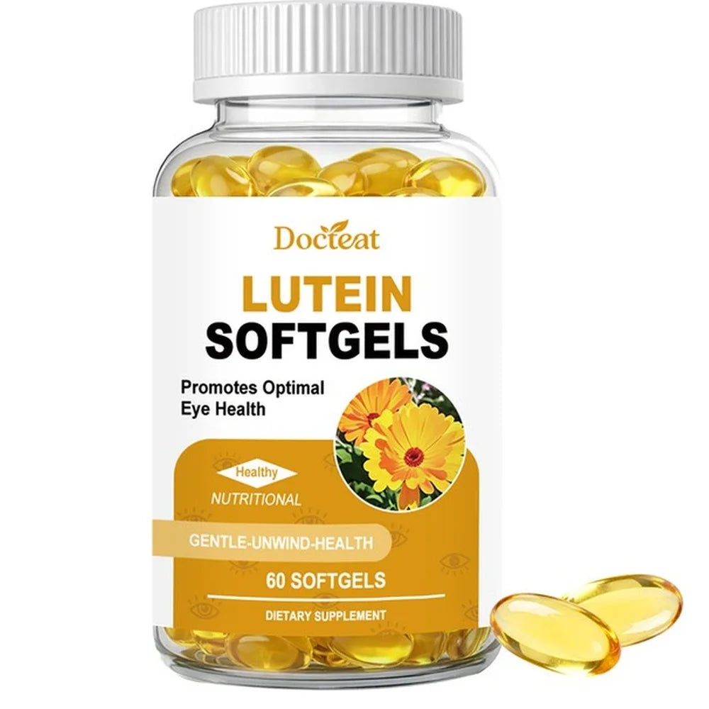 Docteat Lutein Zeaxanthin Softgels with Bilberry Fish Oil Astaxanthin,Eye Health Daily Wellness Supplement for Adults60 Softgels Healthy supplements
