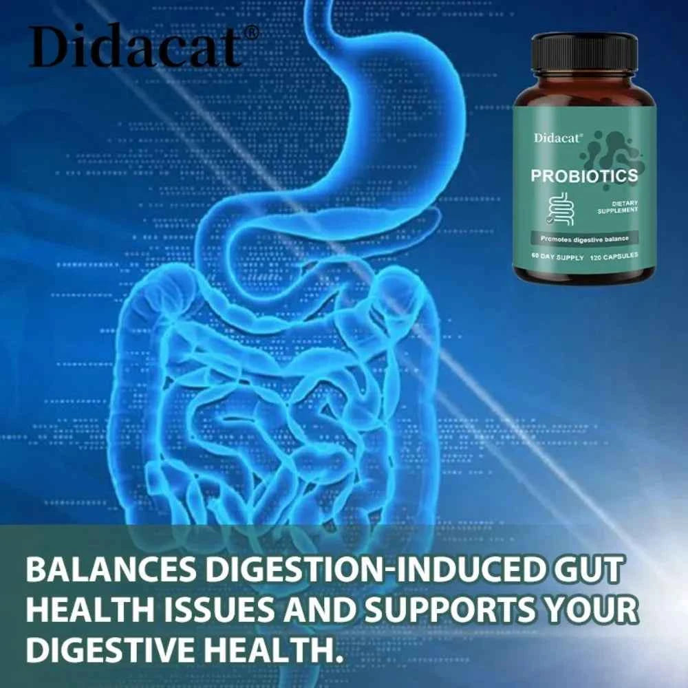 Probiotics Dietary Supplement for Digestive & Gut Health for Men & Women, 120 Capsules
