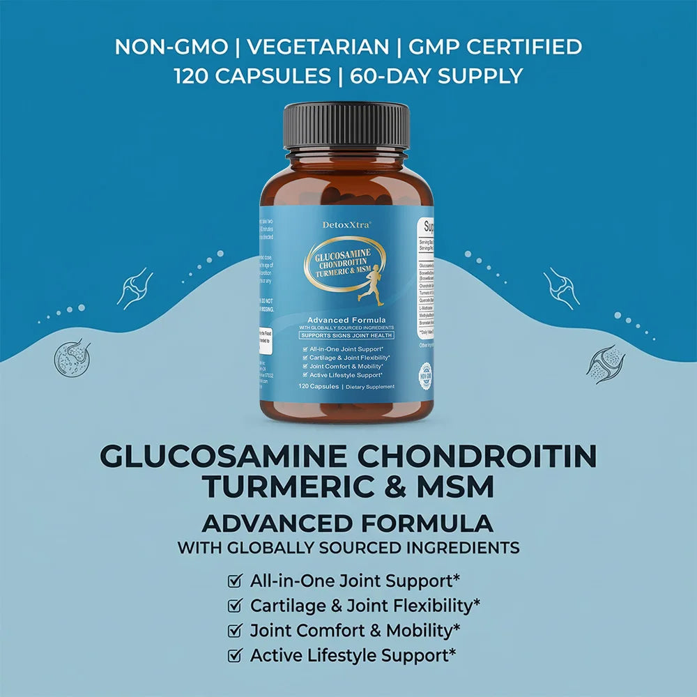 Glucosamine Chondroitin MSM | Joint Support Supplement Bone Health Support Flexibility & Cartilage Maintenance for Men & Woman Healthy supplements