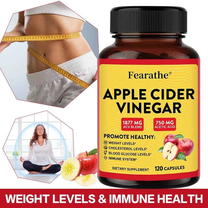 Apple Cider Vinegar - Vitamin D3 & Zinc,Immune & Weight Management Support,Healthy Supplement Non-GMO