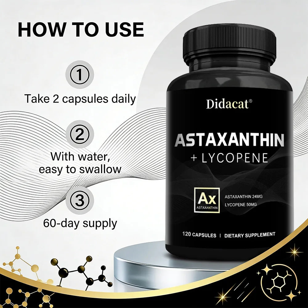 Astaxanthin Supplement for Men and Women | From Haematococcus Pluvialis Microalgae for Eye & Skin Health Support Healthy supplements