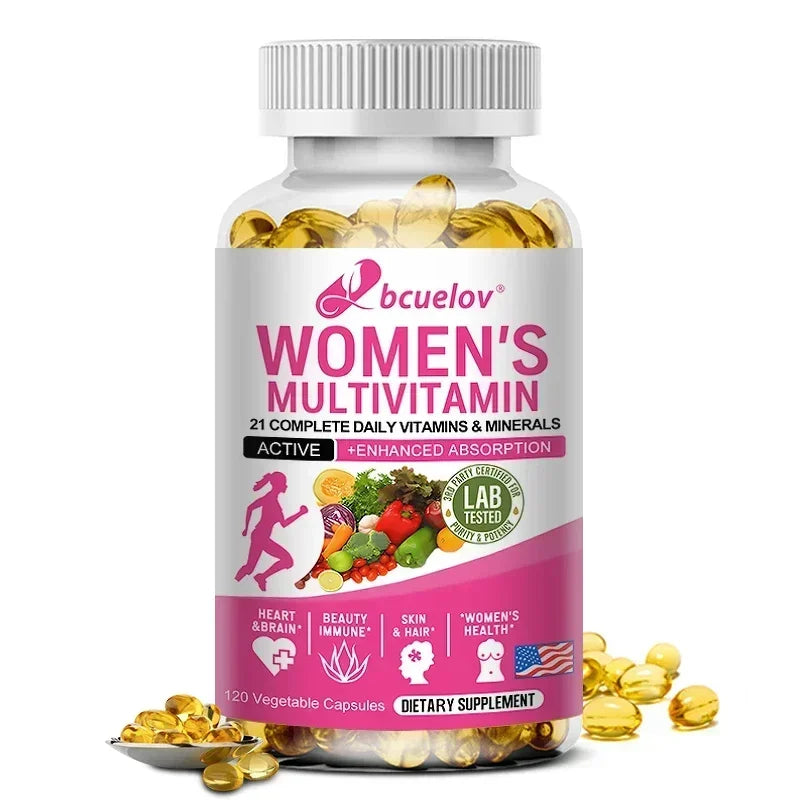 Daily Multivitamin for Women Capsules - Multivitamin and Multimineral Supplement for Skin Hair Health Energy Immune Support Healthy supplements