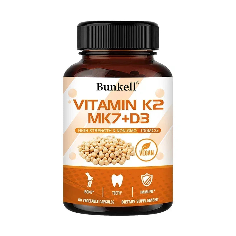 Vitamin K2 MK7 and Vitamin D3 Supplement Capsules, Support Bone Immunity, and Heart Health, Promote Calcium Absorption Healthy supplements
