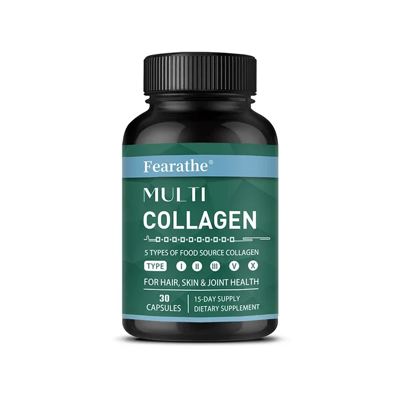 Advanced Multi Collagen with Vitamin C, Hair Skin and Nails Health Vitamins for Women and Men - with Types I II III V X Healthy supplements