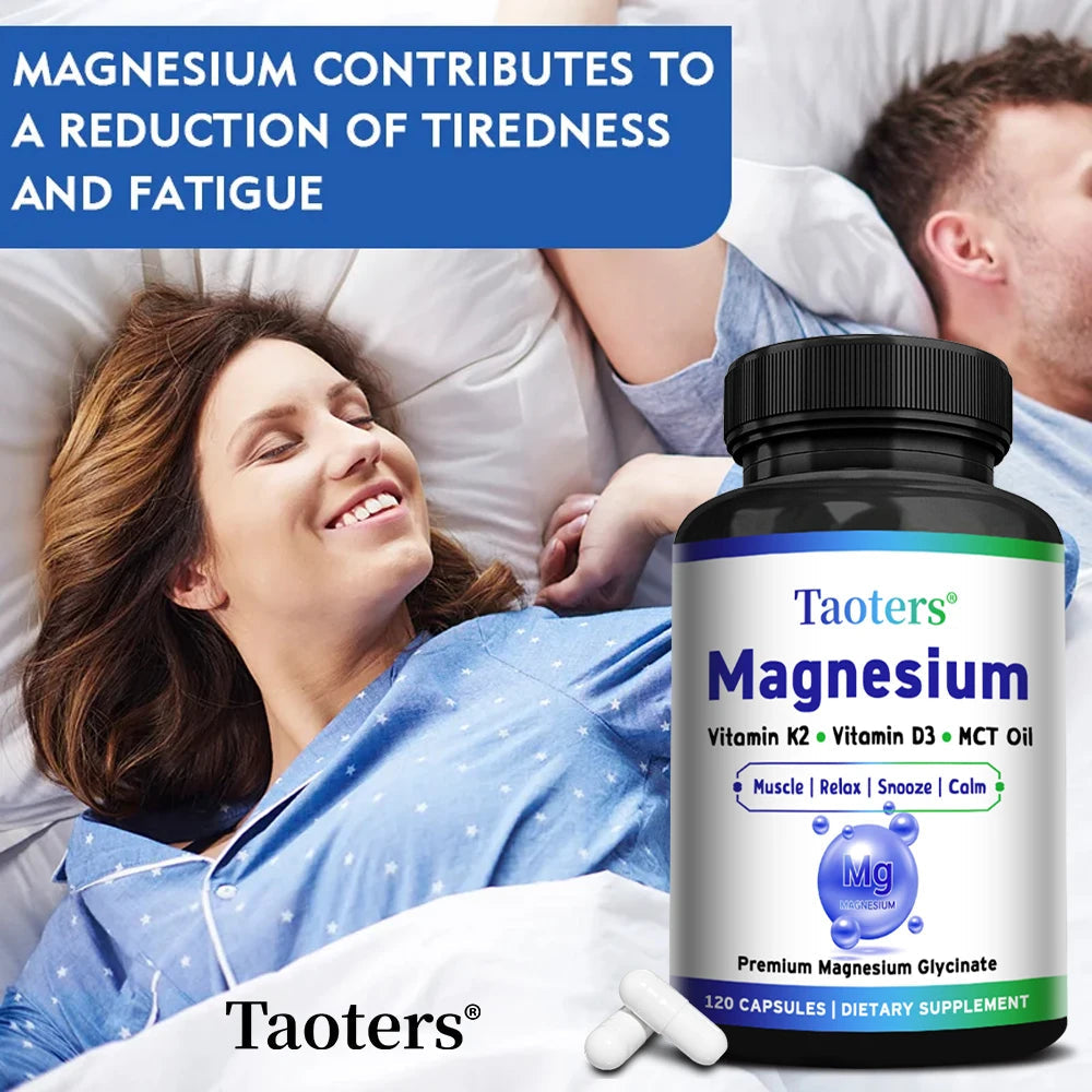 Magnesium Glycinate Capsules - Vitamin K2, D3, Support Bone Joint Wellness, Muscle Recovery, Nerve Mood Balance & Sleep Quality Healthy supplements