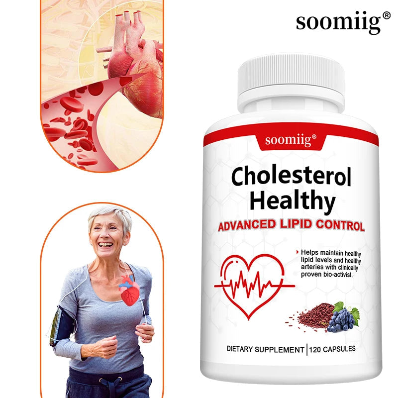 Red Yeast Rice Extract with Grape Seed Supplement Capsules for Heart Health Support - Skin & Eye Wellness, Vegan Friendly Healthy supplements