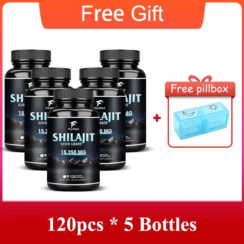 Pure Shilajit Supplement, Immune Support, Support Men and Women's Overall Health, Replenishes Body Minerals, 120 Capsules Healthy supplements