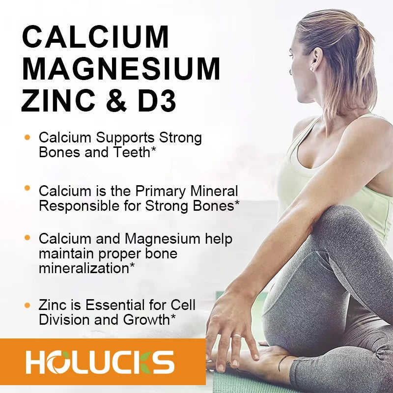 Calcium Magnesium Zinc Supplement, with Vitamin D3, Supports Strong Bones & Teeth, Muscle Health, Immunity & Enhanced Absorption Healthy supplements