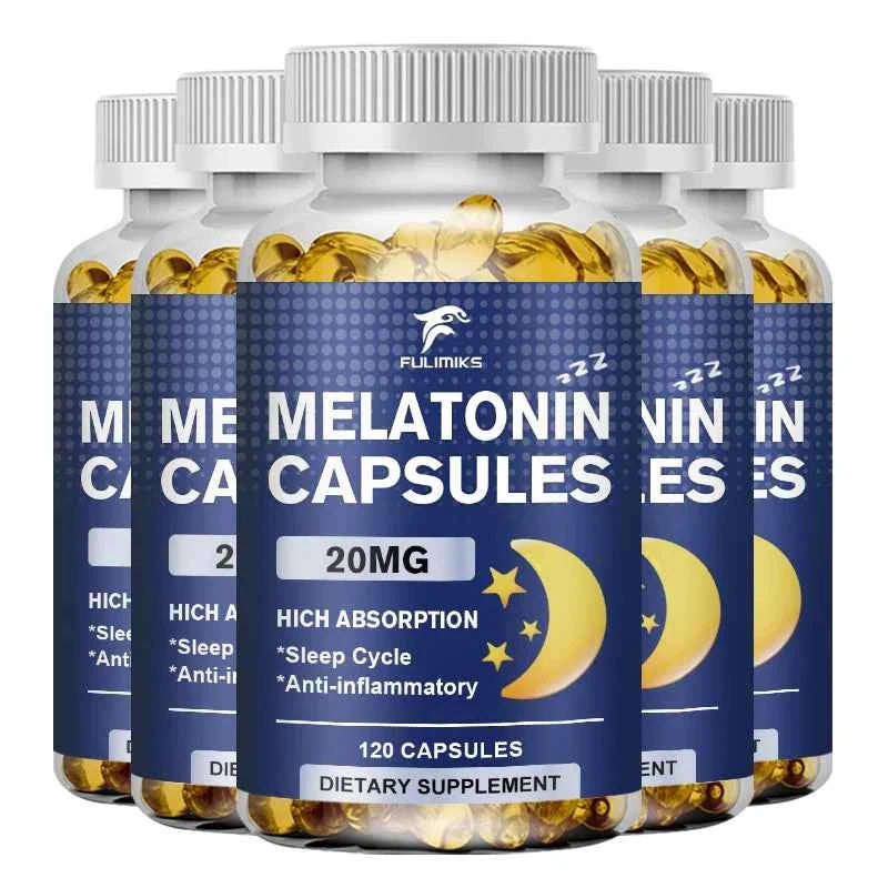 High Absorption Melatonin 20MG Supplement, Supports Natural Sleep, Reduces Stress, Aging & Nervous System Health for Men & Women