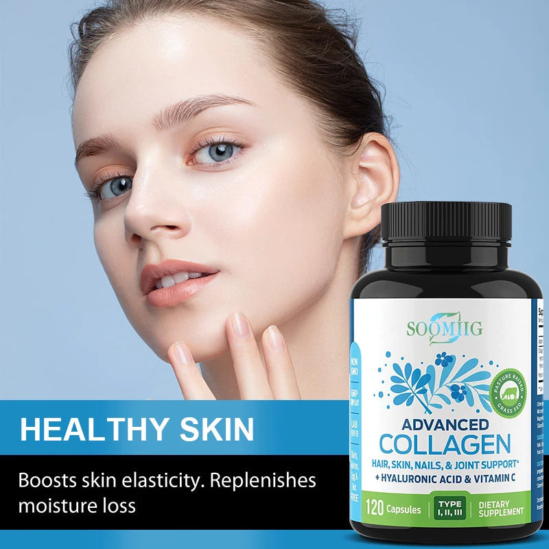 Multi Collagen Capsules, Hydrolyzed Collagen Supplement for Hair Skin Nails Joint & Bone Health, Anti-Aging Antioxidant Support Healthy supplements