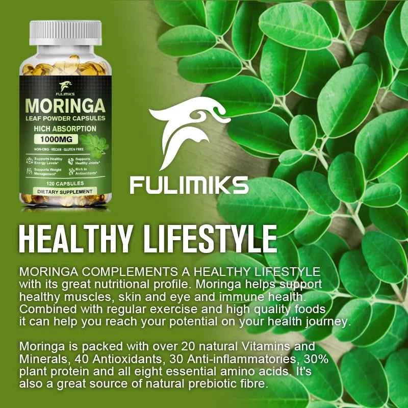 Buy 2 Get 2 Free! Pure Moringa Leaf Powder Supplement Energy, Metabolism and Immune Support,Weight Management, Non-GMO