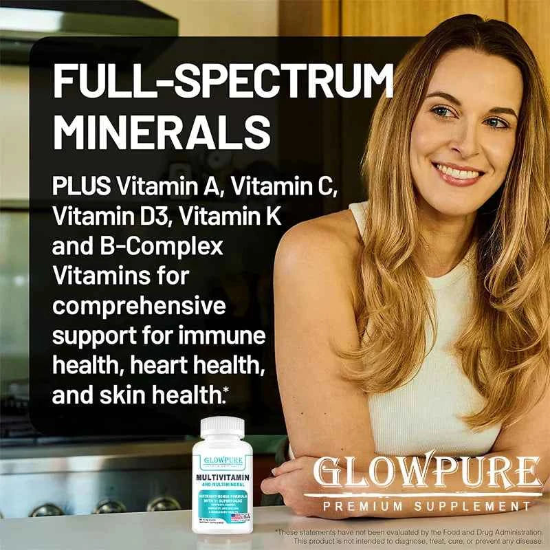 Organic Multivitamin for Women - Whole Food with B-Complex, Vitamin C, D3 & K2 for Immunity, Stress, Hair, Skin & Nails