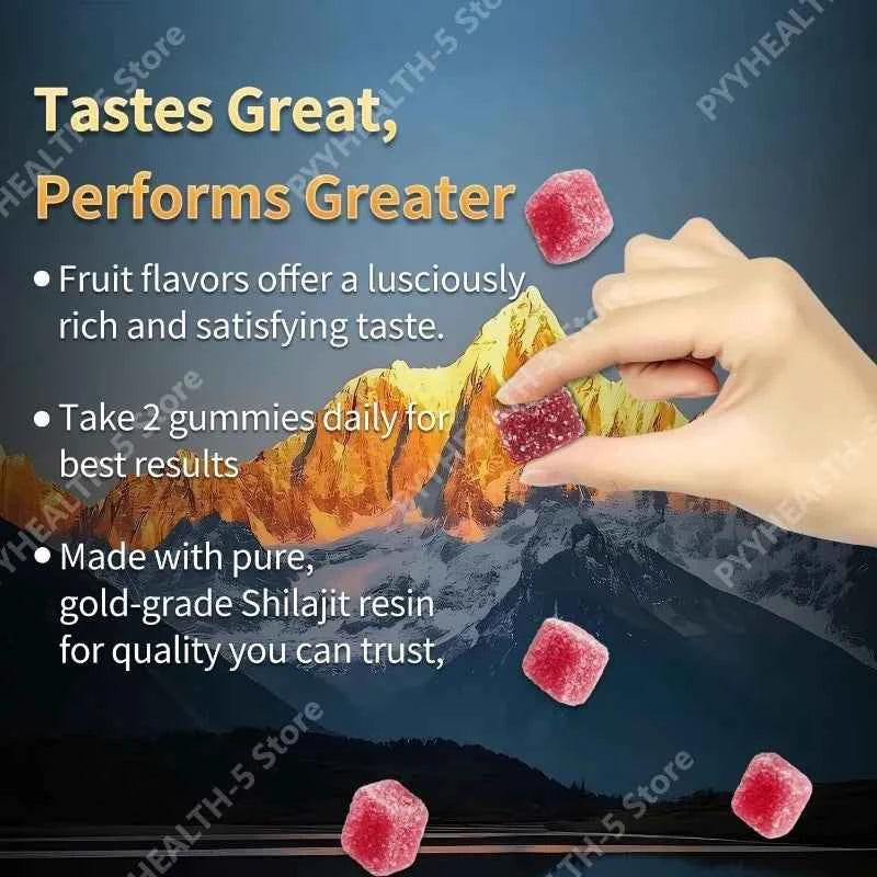 Shilajit Gummies Honey Lemon Flavor Himalayan Shilajit No Added Sugar Ashwagandha for Men Women 100% Natural Organic I 30 Gummy