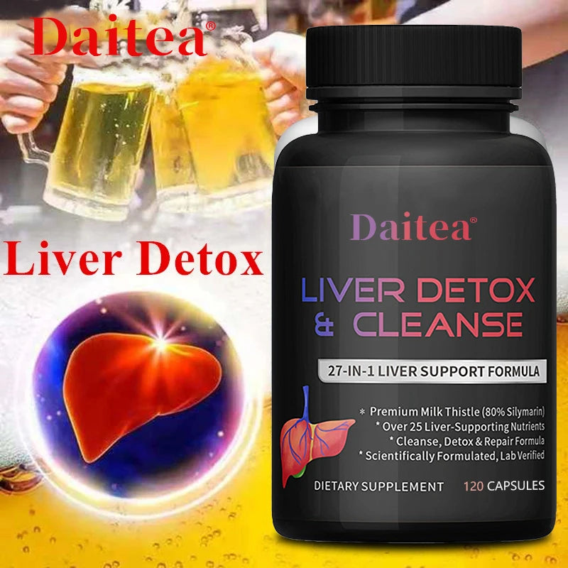 Liver Cleanse Detox Health Supplement With Milk Thistle Supports Healthy Liver Function Men & Women 30/60/120 Capsules Healthy supplements