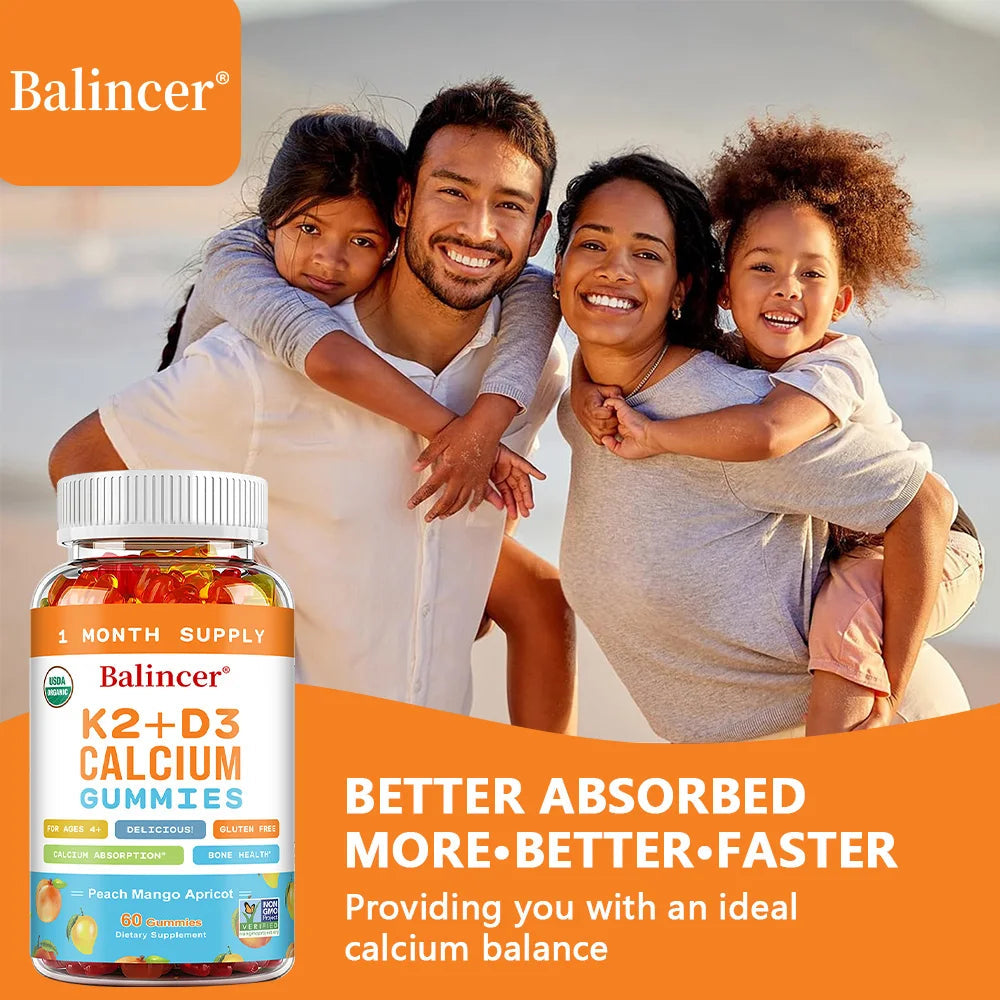 3-in-1 Gummies with Vitamins D, K2, and Calcium Supplements To Support Bone and Heart Health and Boost Immune Health Healthy supplements
