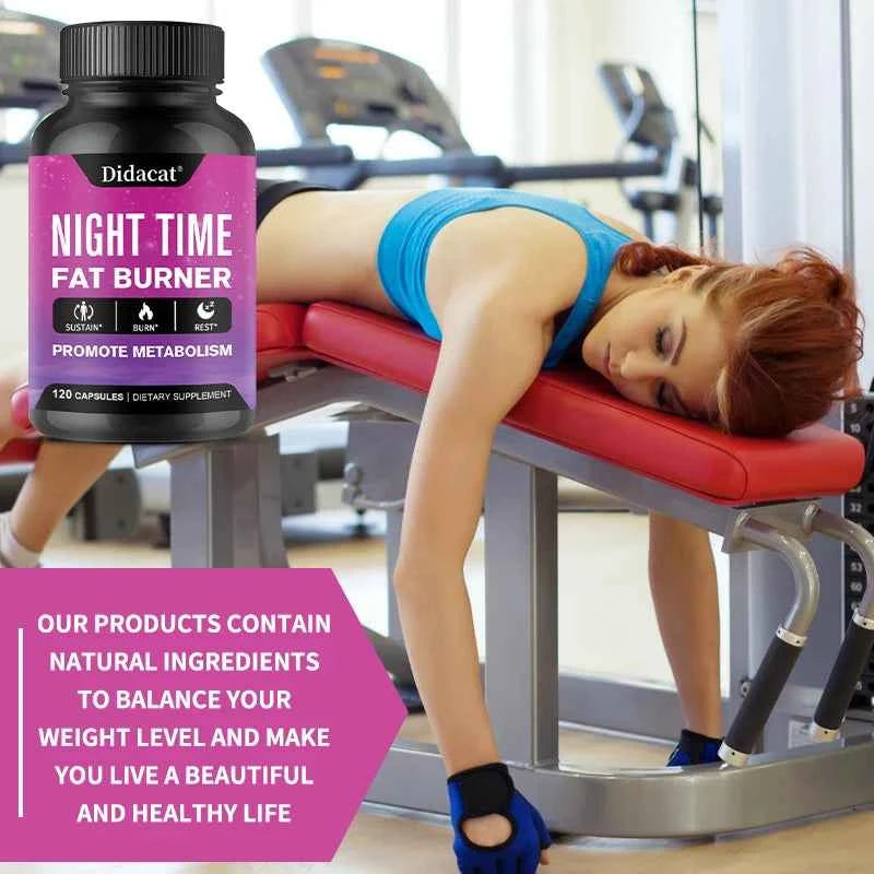 Nighttime Fat Burner - Boosts Metabolism, Suppresses Appetite, Promotes Sleep, Healthy Weight Management Supplement