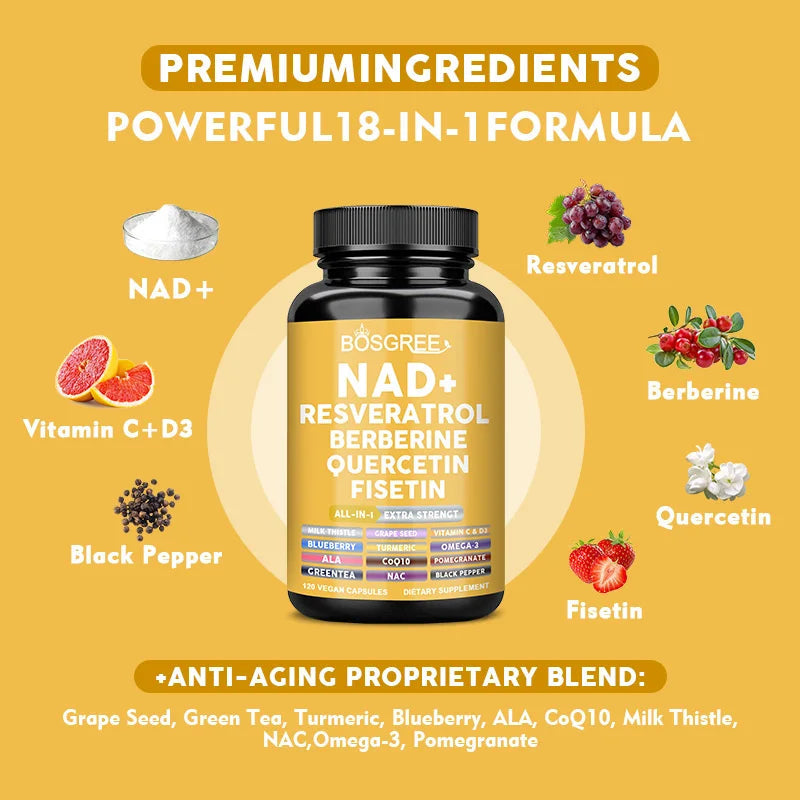 Liposomal NAD Resveratrol Supplement Support Cellular Health,Energy + Healthy Aging,Metabolic Support,Supplement for Men&Women Healthy supplements