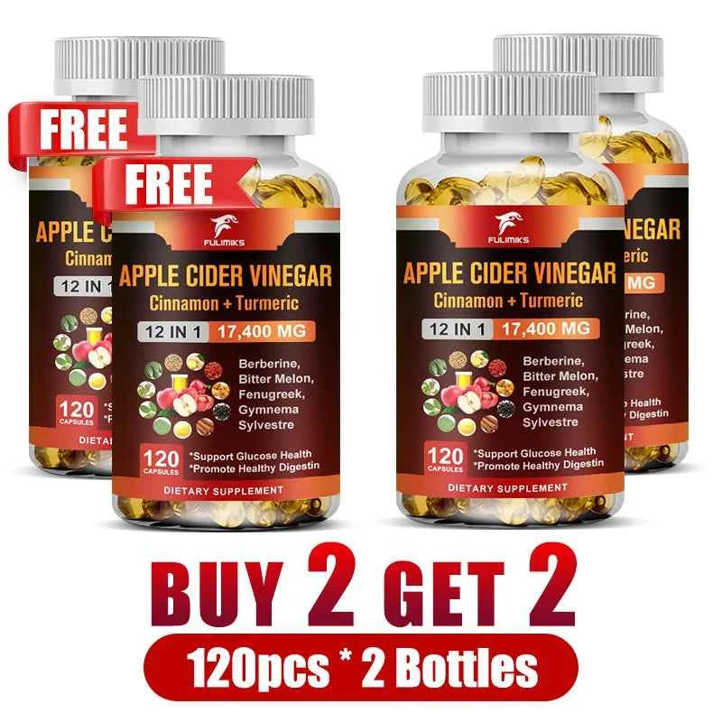 Buy 1 Get 1 Free! Premium Apple Cider Vinegar Capsules for Digestive Health & Natural Weight Management