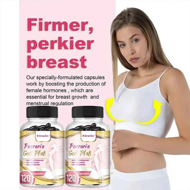 Pueraria Mirifica Capsules 500mg, Help Breasts Firm, Elastic & Curves, Estrogen Balance, Menopause Support & Skin Nourishment