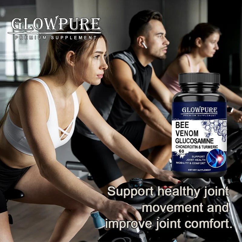 Glucosamine Chondroitin Capsules for Bone Joint Health and Mobility Comfort with Bee Venom Turmeric MSM Healthy supplements