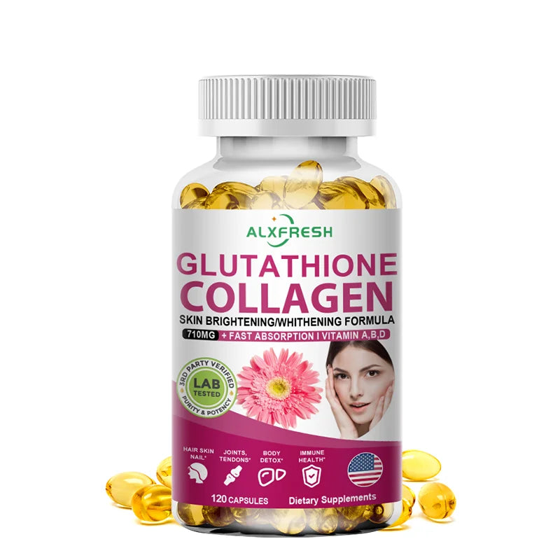 Multi Collagen Pills with Hyaluronic Acid + Vitamin C | Hydrolyzed Collagen Glutathione | for Women & Men Skin Nail Hair Health Healthy supplements