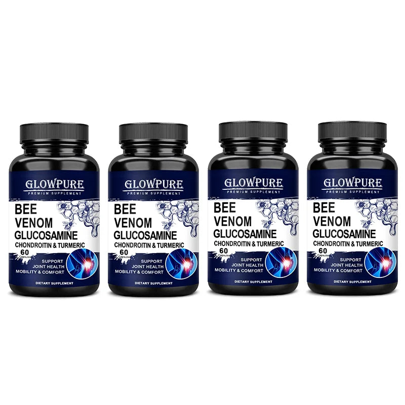 Glucosamine Chondroitin Capsules for Bone Joint Health and Mobility Comfort with Bee Venom Turmeric MSM Healthy supplements
