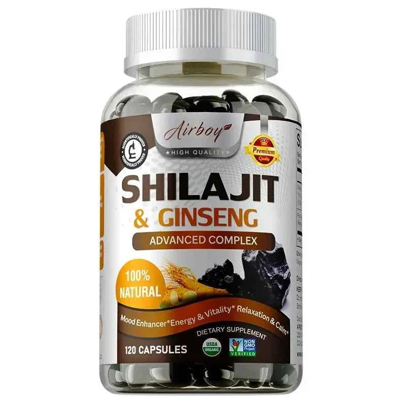 Shilajit & Ginseng - Energy & Vitality Support, Improve Mental Clarity, Immune Support, Increase Endurance, Muscle Growth