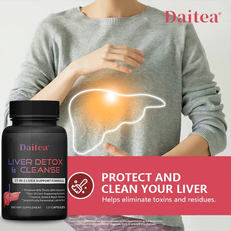 Liver Cleanse Detox Health Supplement With Milk Thistle Supports Healthy Liver Function Men & Women 30/60/120 Capsules Healthy supplements