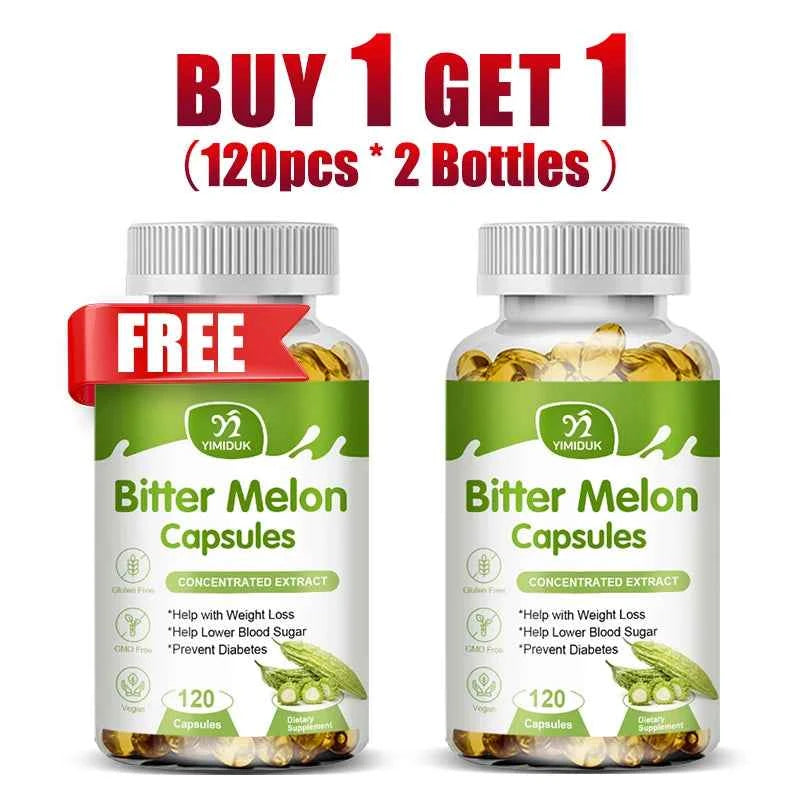 Buy 1 Get 1 Free! Bitter Melon Extract Supplement, for Natural Blood Sugar, Metabolism Booster & Weight Management Aid, Vegan