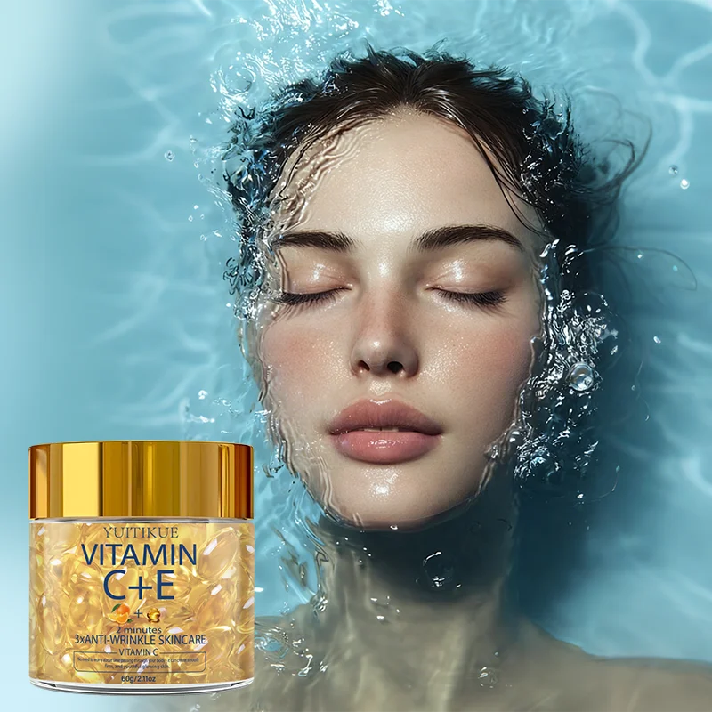 YUITIKUE Vitamin C + E Anti-Wrinkle Capsules - 60g 2-Minute 3x Anti-Aging Skincare for Smooth, Firm & Glowing Skin Healthy supplements