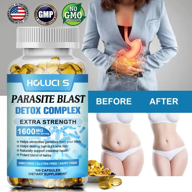 Extra Strength Parasite Cleanse Supplement, Natural Herbal Blend, Support Intestinal Health & Full Body Detox for Men & Women Healthy supplements