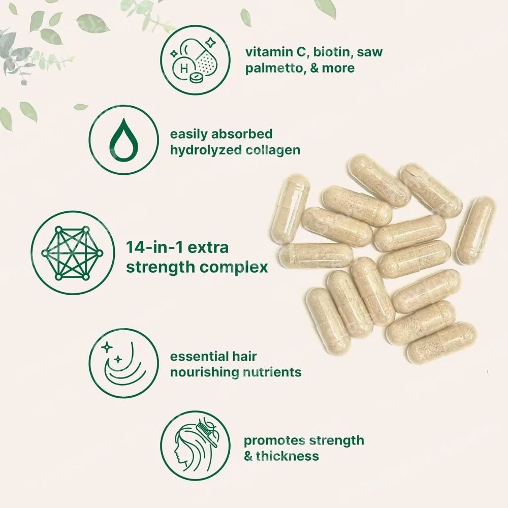 Hair Vitamins Complex Capsules 60 Count Hair Growth Health Support Dietary Supplement with Biotin for Women Men Daily Care Healthy supplements