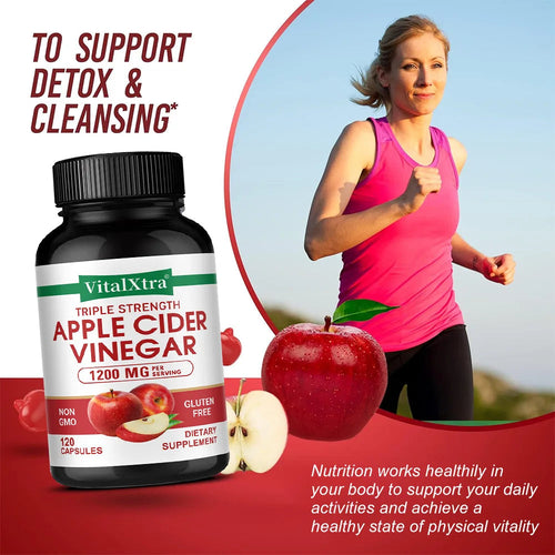 Apple Cider Vinegar Supplement - Promote Metabolism and Digestion, Detox, Gut and Immune Health, 120 Vegan Capsules Healthy supplements