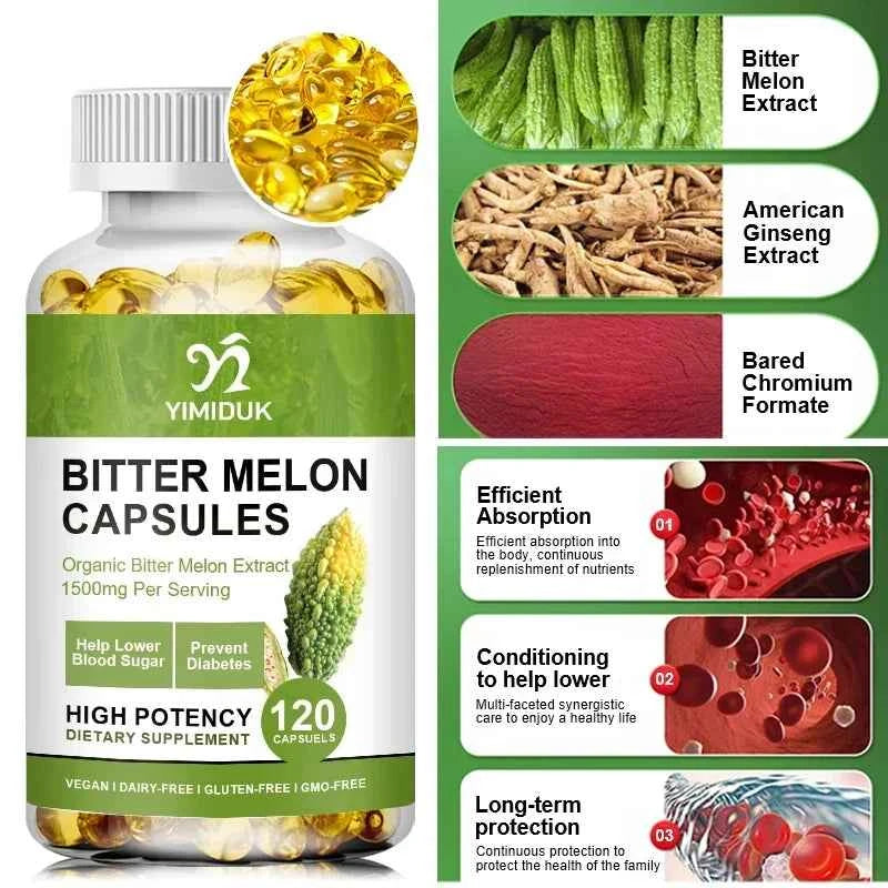Bitter Melon Extract,  Help Lower Blood Sugar, Supports Weight Management, And Supplement Daily Multivitamins To Burn Fat