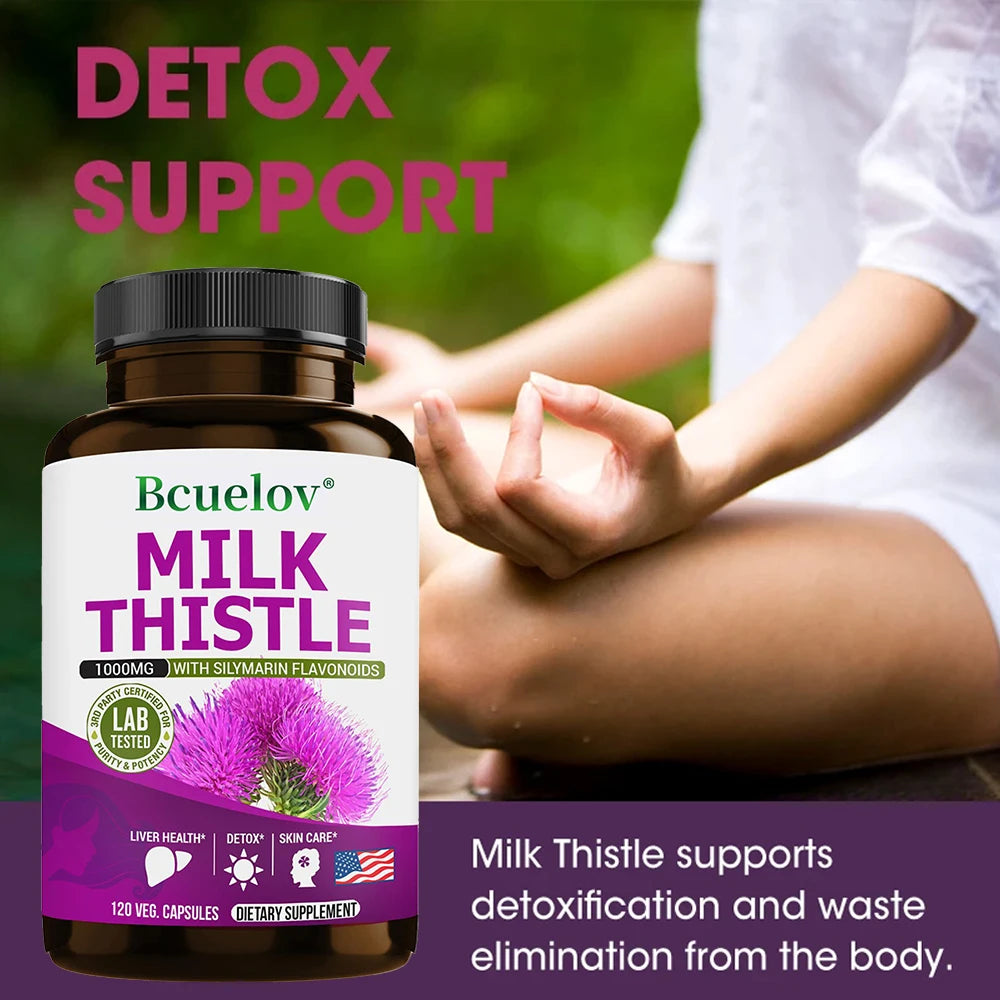 Fatty Liver Cleanse and Liver Detox Supplement with Milk Thistle Extract-for Men and Women, Supports Liver Health, Heart Health Healthy supplements