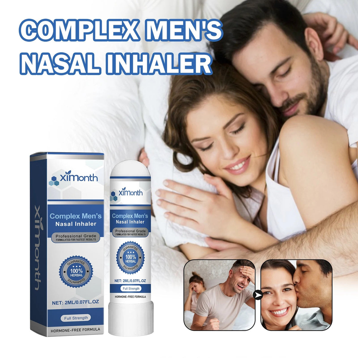 Complex Men's Nasal Inhaler Herbal Hormone-Free Professional Grade Fast-Acting Full Strength Daily Nasal Care Stick For Men Healthy supplements