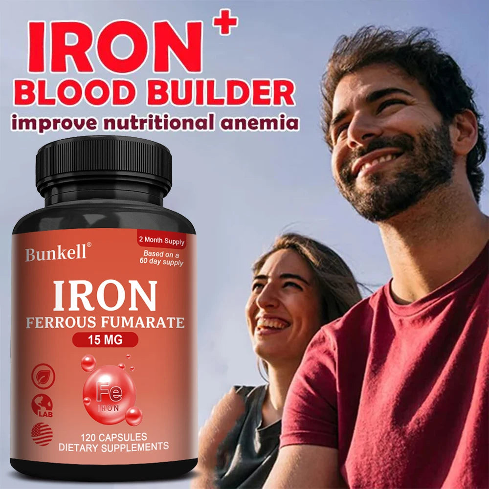 Iron Supplements - Help Maintain Healthy Immune System and Brain Health, Boost Energy Levels and Reduce Fatigue, Non-GMO Healthy supplements