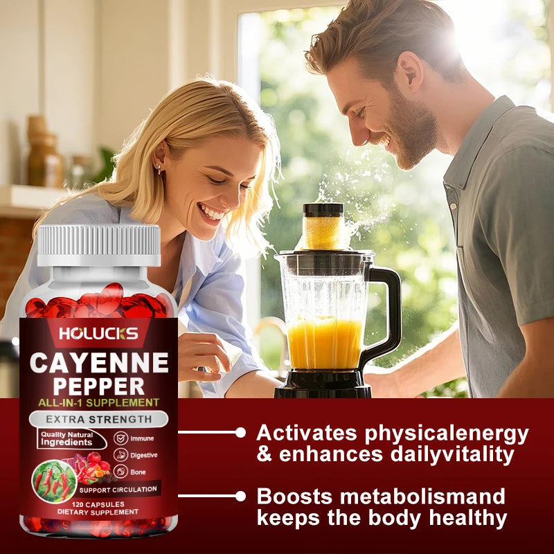 Premium Cayenne Pepper Supplement, with Grape Seed Oil, Turmeric, for Bone & Joint Health, Daily Digestive & Immune Health Healthy supplements