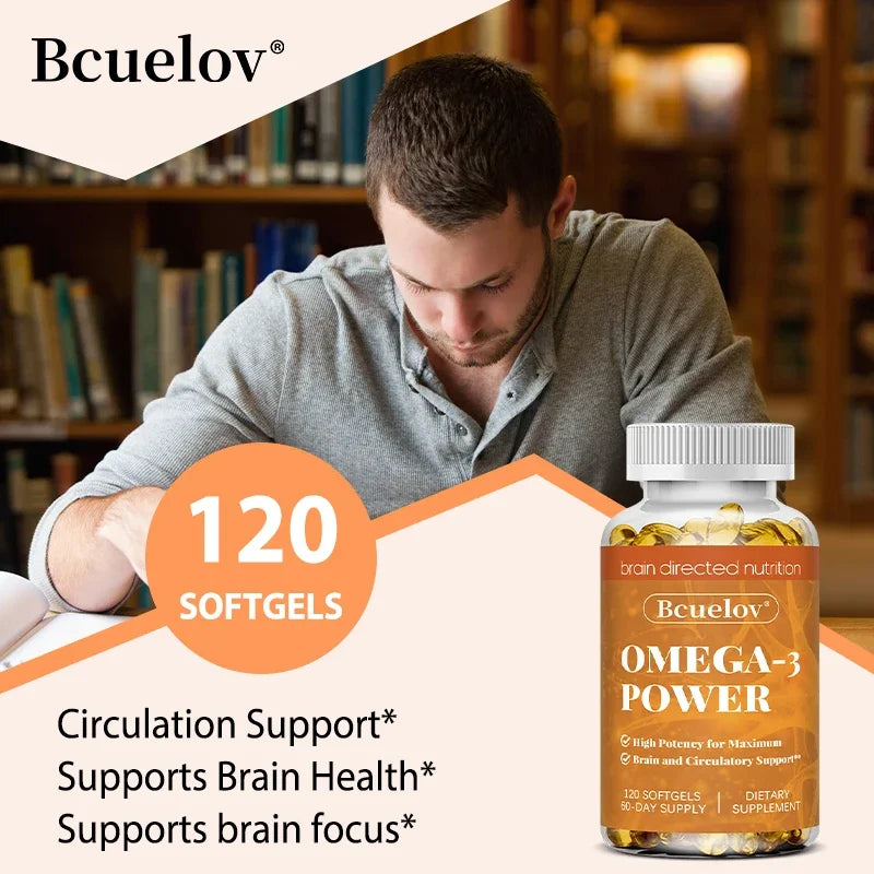 Omega-3 Fish Oil - High-Potency EPA & DHA Supplement for Men & Women, Supports Heart, Joint, Brain Health, Non-GMO, Gluten-Free Healthy supplements